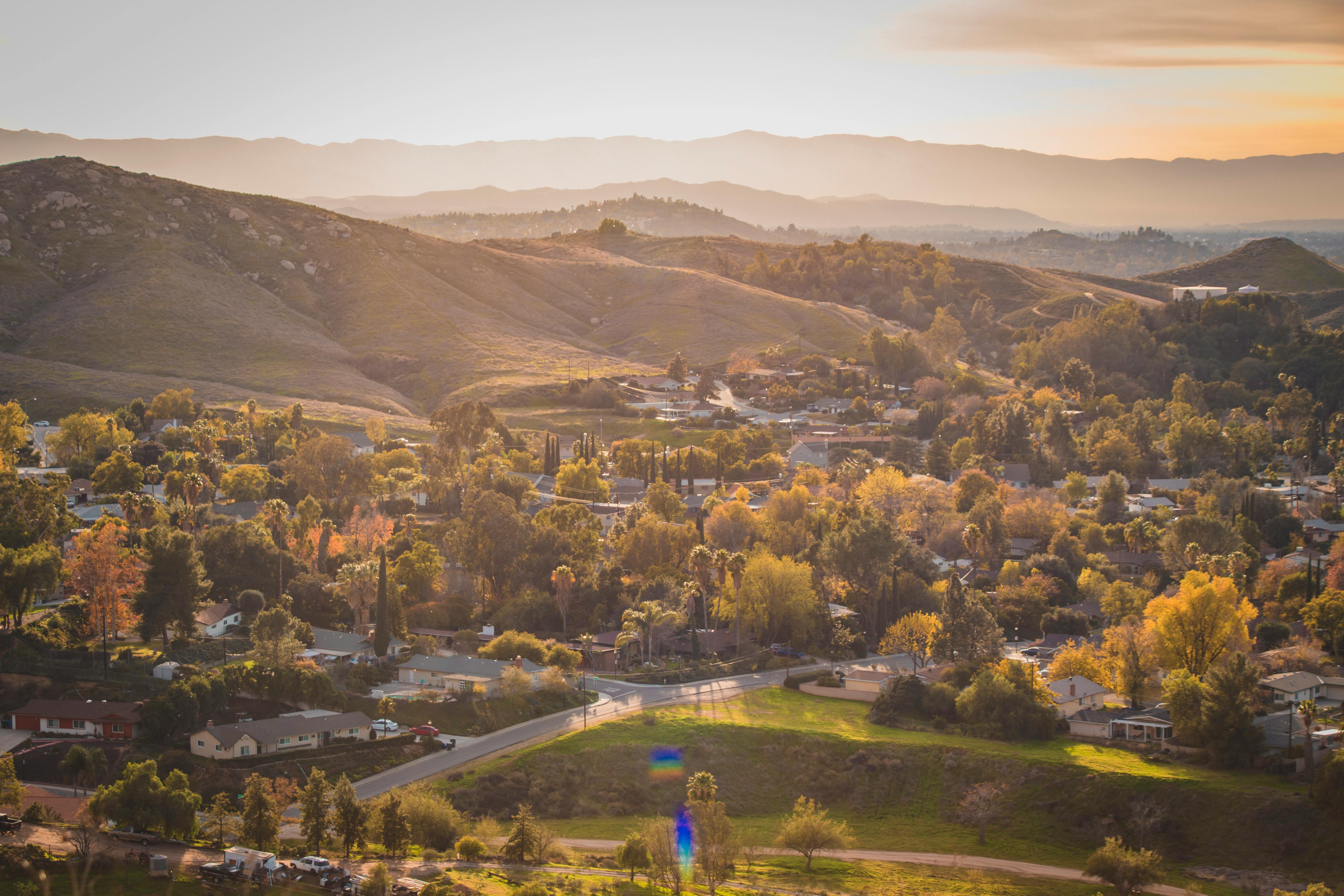 Aerial Shot of a Neighborhood in Morning
